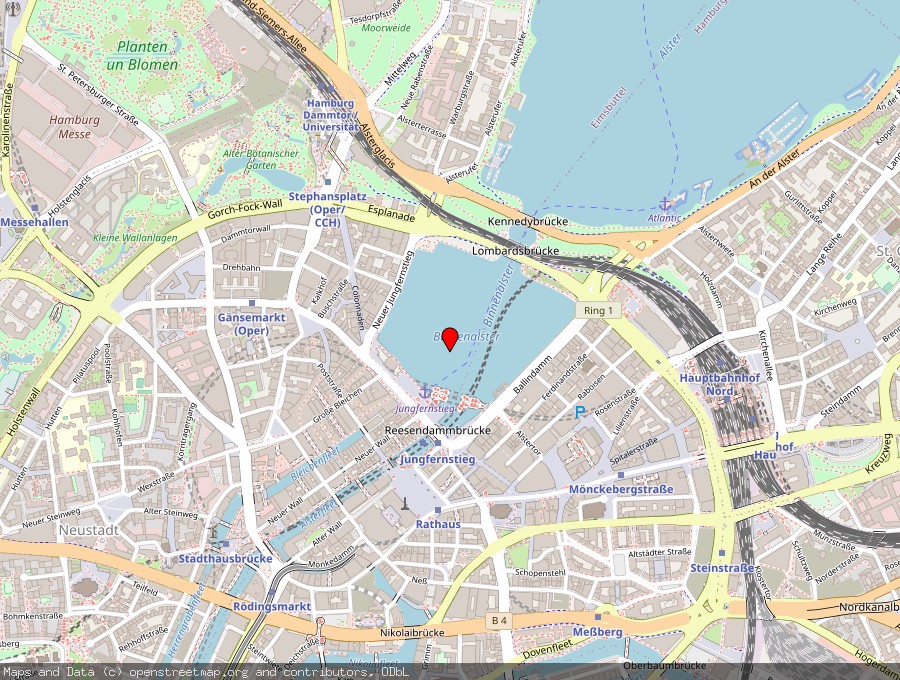 Landkarte von Hamburg
