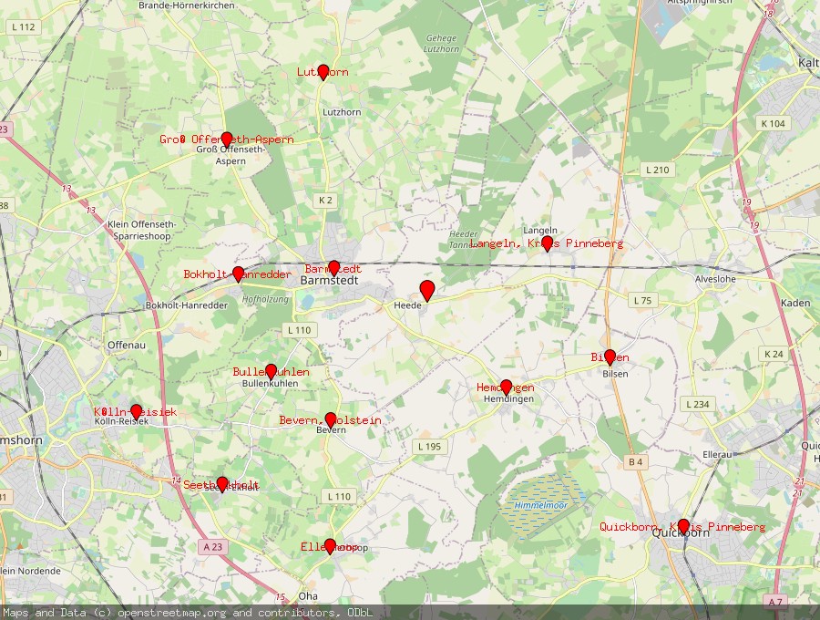 Landkarte von Heede bei Barmstedt