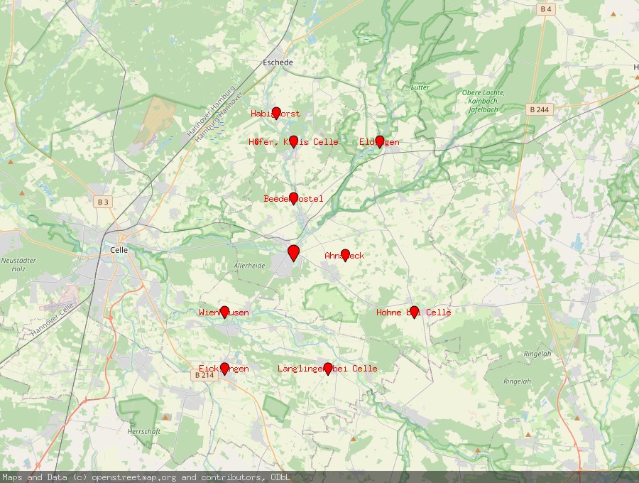 Landkarte von Lachendorf, Kreis Celle