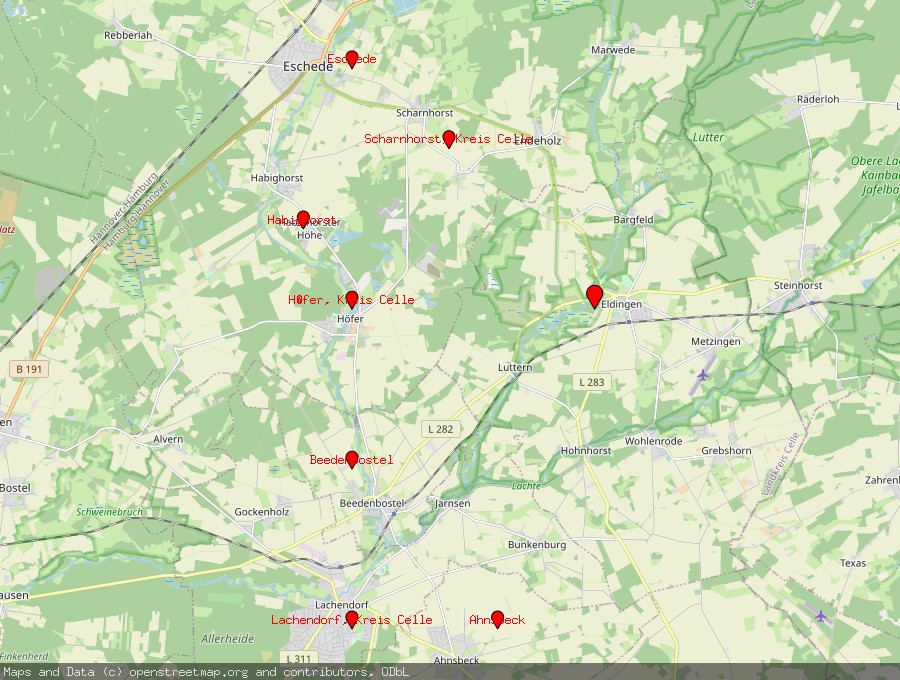 Landkarte von Eldingen