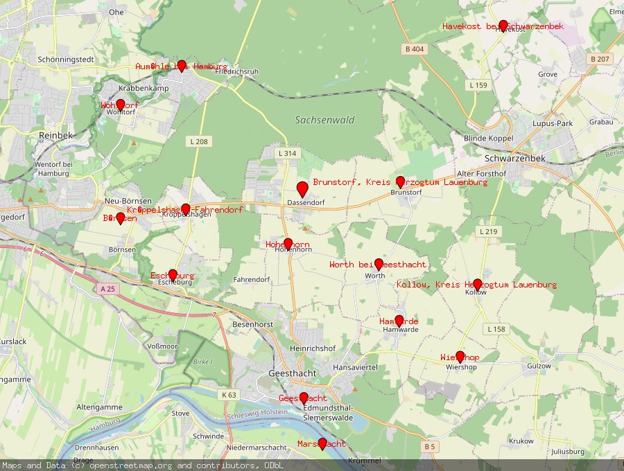 Landkarte von Dassendorf