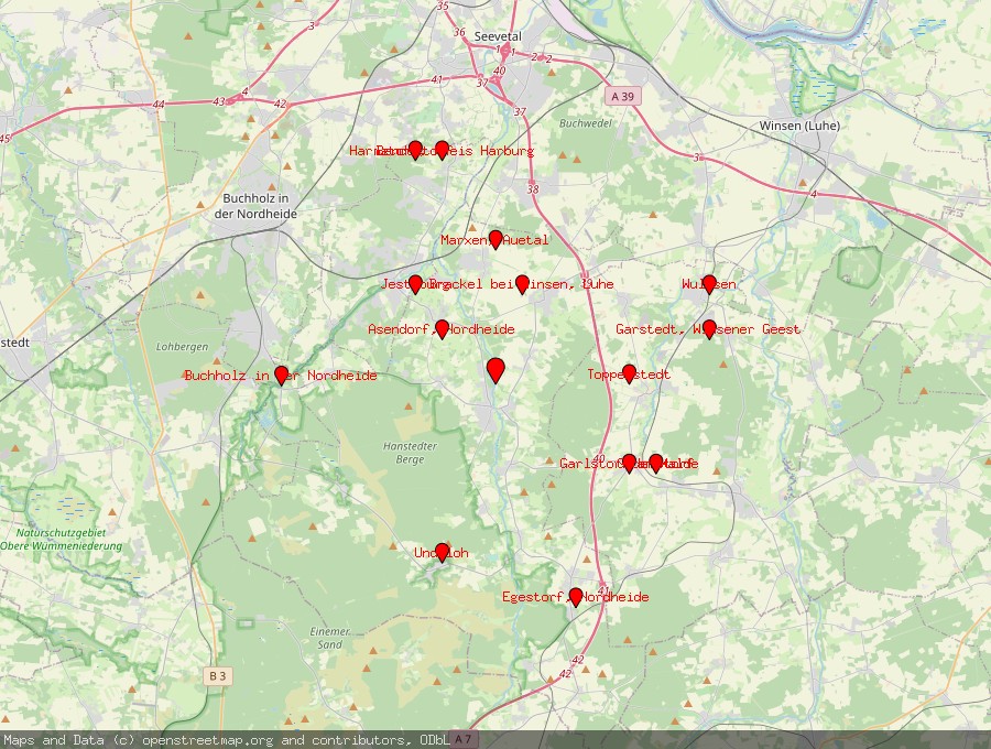 Landkarte von Hanstedt, Nordheide