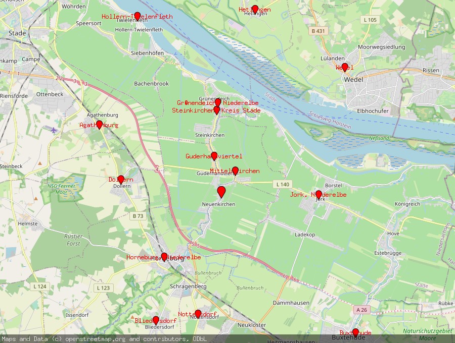 Landkarte von Neuenkirchen bei Horneburg, Niederel
